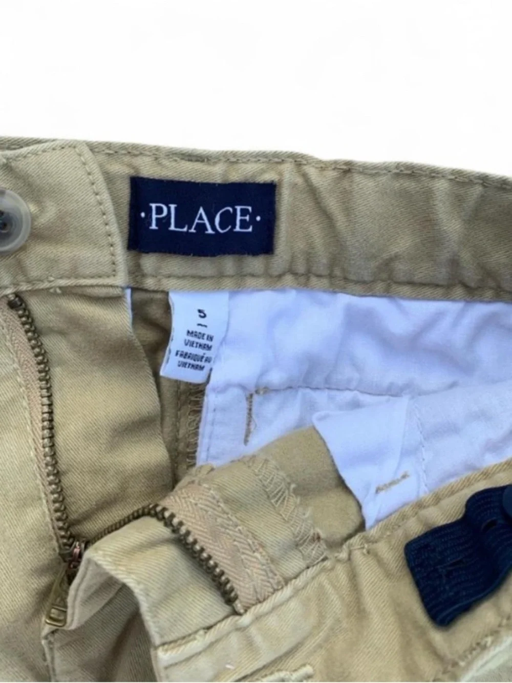 Tan Khaki Uniform Shorts with Adjustable Straps